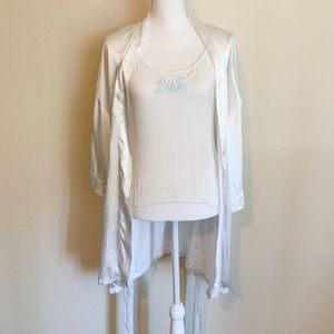 Gilligan & O’ Malley Bridal Robe & Cami Set Sz M